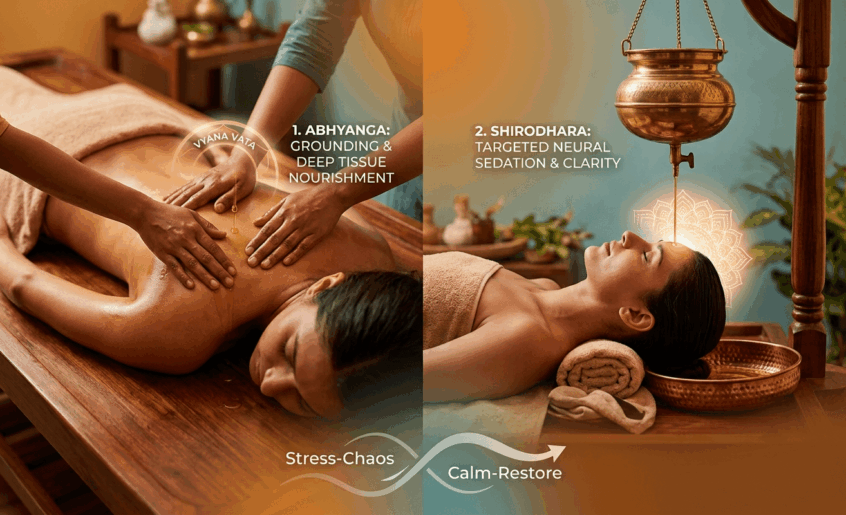 How Abhyanga and Shirodhara Calm a Stressed Nervous System
